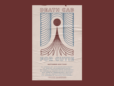 Death Cab For Cutie - September 2021 Tour abstract band branding design drawing geometric hand drawn illustration lines poster psychedelic tour typography