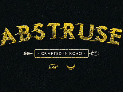 Abstruse - Business Card Front abstruse arrow bear brand business card cards kcmo lettering logo moon texture typography