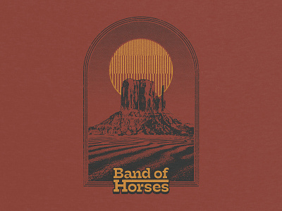 Band of Horses - Devils Tower apparel branding desert design graphic illustration lettering merch t shirt texture typography vintage western
