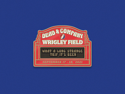 Dead & Company - Wrigley Field Enamel Pin branding chicago design enamel pin graphic design illustration sign texture typography wrigley field