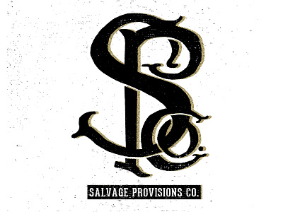 Salvage Provisions Co. branding design hand drawn lettering logo mark monogram texture type vintage