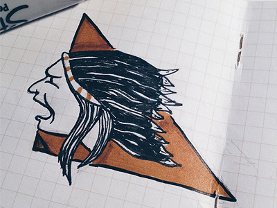 Scout design drawing illustration ink native american sharpie