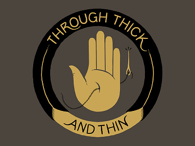 Through Thick And Thin design hand hand drawn illustration lettering needle typography