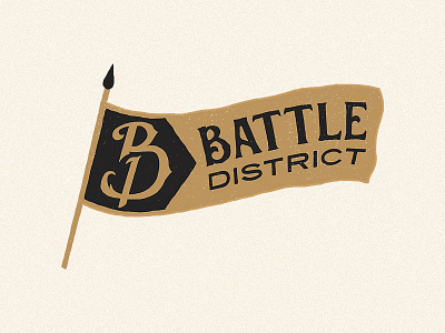 Battle District - Secondary Logo branding design hand drawn lettering logo mark vintage