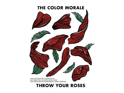 The Color Morale - Throw Your Roses artwork band clothing design hand drawn illustration leaves lines merch petals rose