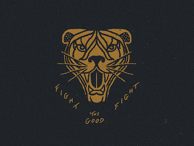 Fight The Good Fight animal drawing hand drawn illustration lettering panther texture typography wacom