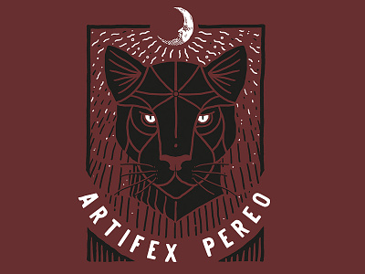 Artifex Pereo apparel band cat design hand drawn illustration merch moon music t shirt