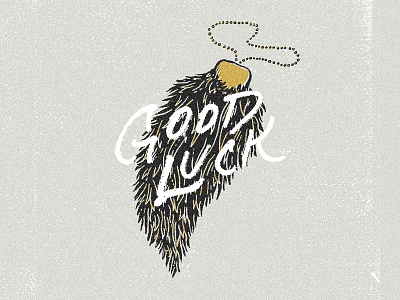 Good Luck charm drawing foot fur good luck hand drawn illustration lettering rabbit typography