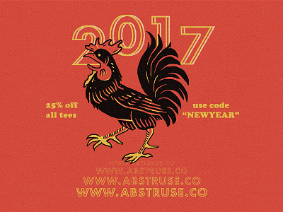 New Year Sale abstruse ad clothing design hand drawn illustration new year rooster sale type