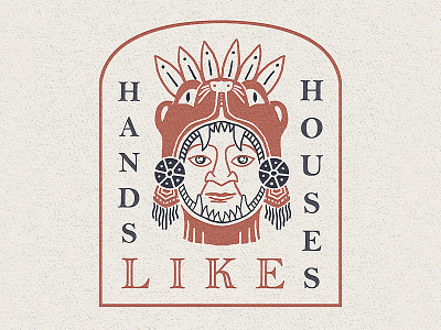 Hands Like Houses apparel aztec cat design hand drawn illustration mask merch typography