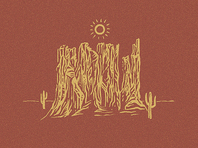 Desert Landscape cactus desert drawing hand drawn illustration landscape outdoors sketch sun