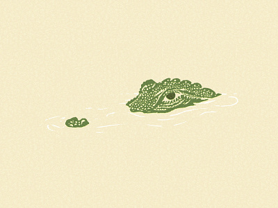 Lurkin' Gator alligator animal drawing gator hand drawn illustration outdoors texture vintage