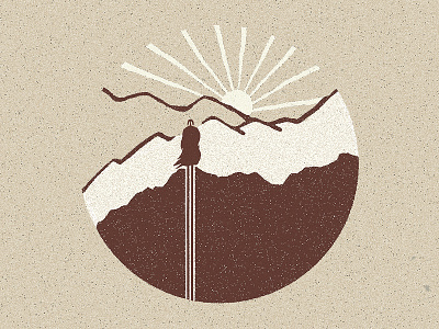 Ingrained drawing hand drawn illustration landscape minimal mountains nature sun vintage