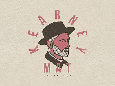 Mat Kearney - Crazy Talk apparel branding design head lettering merch music portrait typography vintage