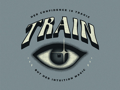 Train - Meet Virginia 60s 70s apparel design eye groovy illustration lettering magic typography vintage