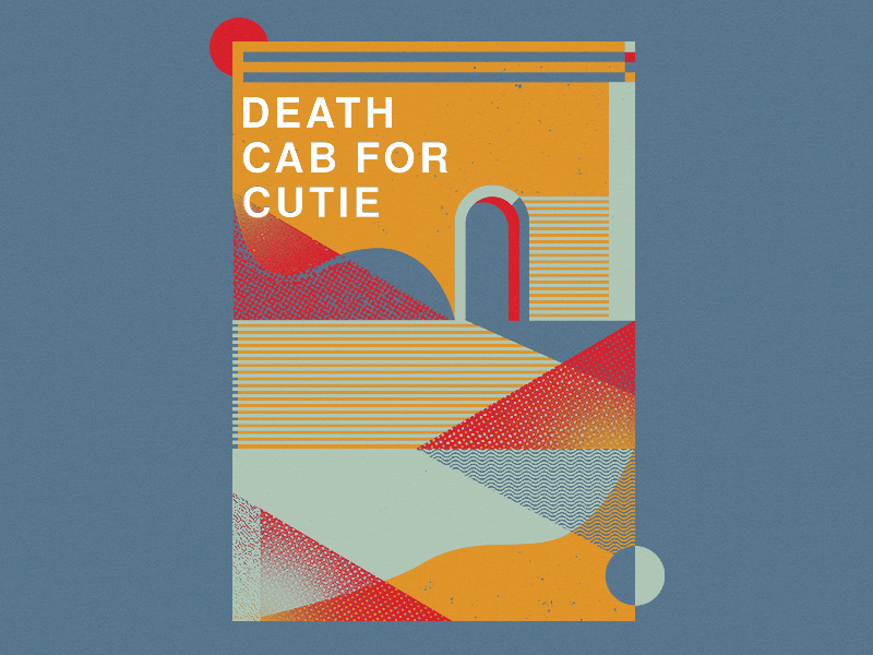 Death Cab For Cutie - Textured Shapes graphic screenprint lines illustration geometric retro merch apparel minimal simple shapes texture design