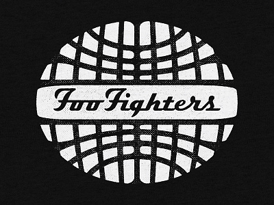 Foo Fighters - Globe Logo apparel design foo fighters globe globes graphic logo merch retro texture type