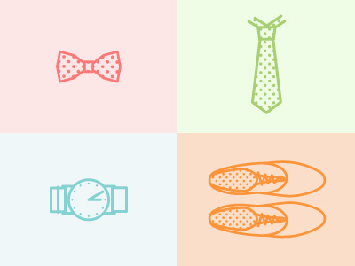 Dotted accessories accessories bow tie color colors colours dotted icon icons shoes swatch tie watch