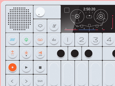 OP-1 Synthesizer illustration interface op 1 synth synthesizer ui vector