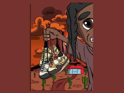 Nike Air Max 1 Travis Scott Cactus Jack art branding design draw graphic design illustration kicks logo procreate vector