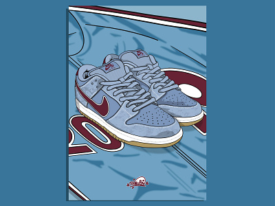 Nike SB Dunk Low Phillies art branding design draw graphic design illustration kicks logo rocreate sneaker sneakerhead vector