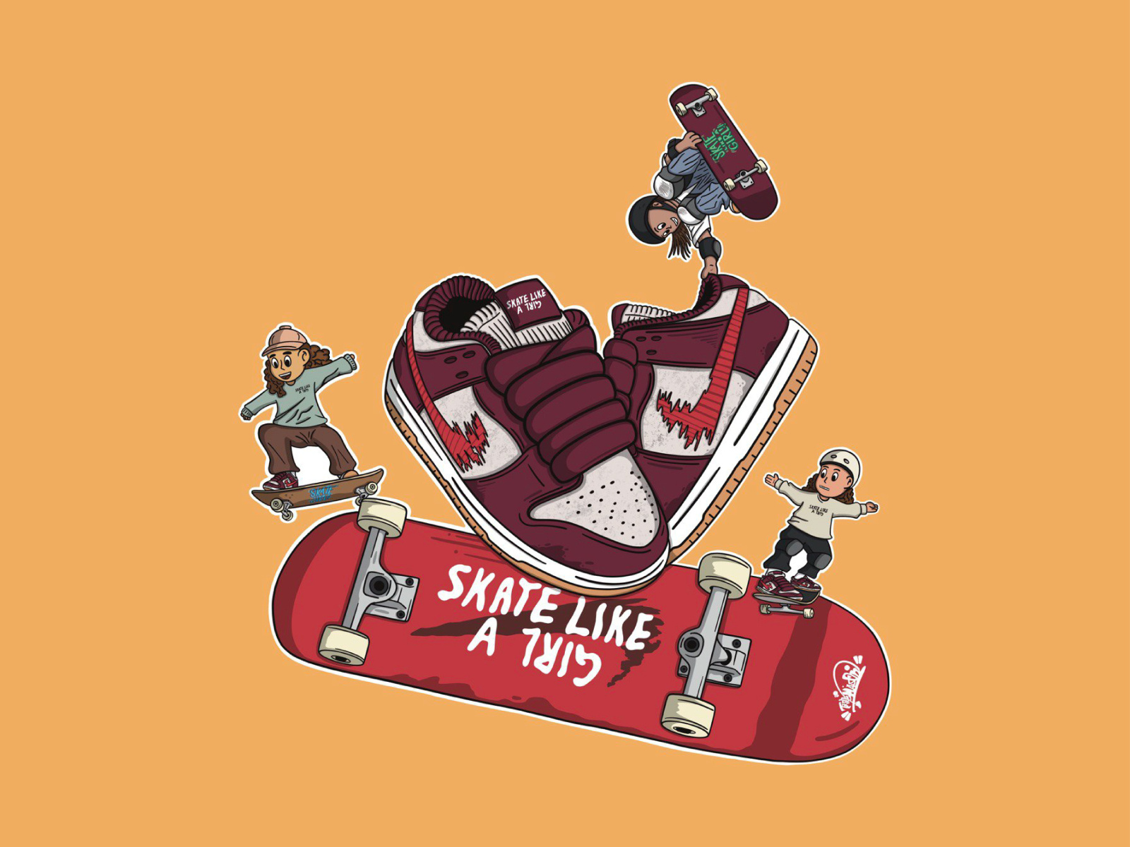 Nike SB Dunk Low Skate Like a Girl by Trill Maison on Dribbble