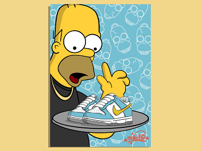 Nike Dunk Low Next Nature Homer Simpson animation art branding design draw graphic design illustration kicks logo motion graphics vector