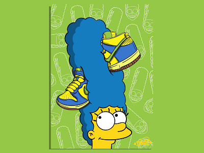 Nike SB Dunk High Marge Simpson art branding design draw graphic design illustration jordan kicks logo nike sneaker sneakerhead vector