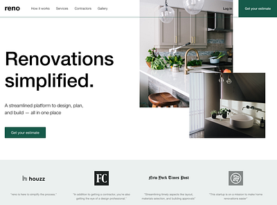 Website design for Reno design ui ux