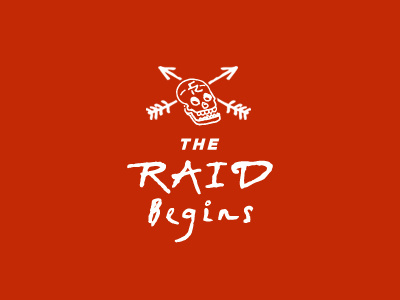 The Raid Begins branding logo tee