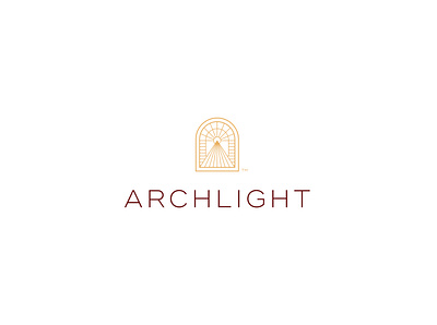 Archlight arch architecture brand branding icon light logo mark typography vector