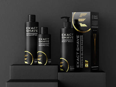 Exact Shave blade brand branding design icon logo mark men packaging product razor