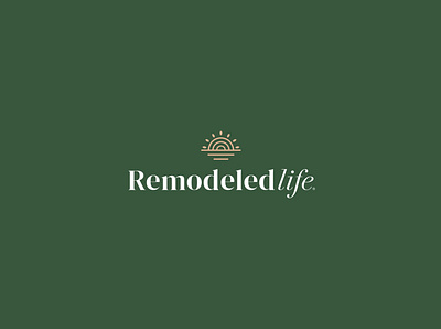 Remodeled Life brand branding design icon life logo mark remodel sun water