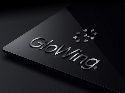 GloWing brand branding design g glow glowing icon laptop light logo mark photons wing