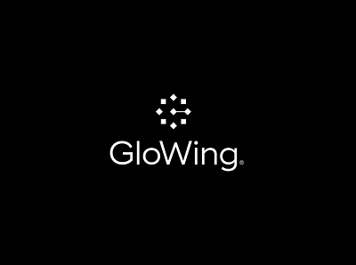 GloWing brand branding design g glow glowing icon laptop light logo mark wing