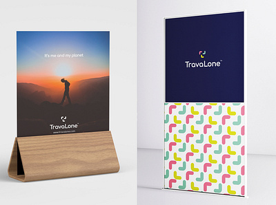 TravaLone alone brand branding design icon logo lone mark stationary travel travelling