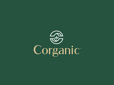 Corganic brand branding c core design food icon logo mark natural organic stationary