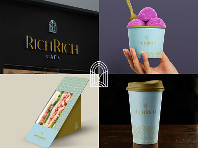 Rich Rich Cafe brand branding cafe coffee design food icon logo mark packaging