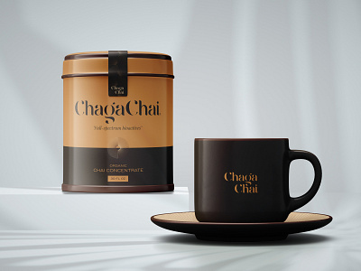 Chaga Chai brand branding design food icon illustration logo mark packaging