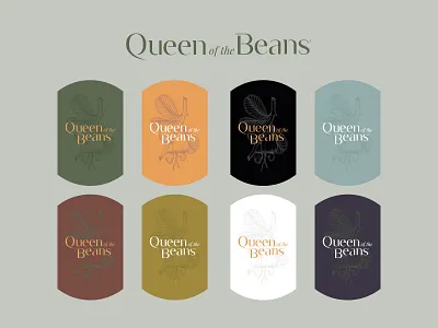 Queen of the Beans - Label beans brand branding cheese design food illustration logo packaging queen vegan