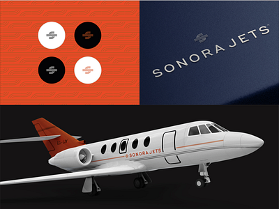 Sonora Jets air airplane brand branding design flight icon jet logo mark