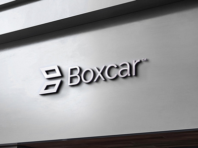 Boxcar Signage 3d box brand branding car design icon logo mark signage