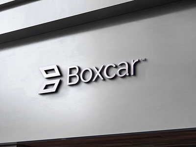 Boxcar Signage 3d box brand branding car design icon logo mark signage