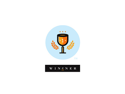 Winener (Winner) first fun logo trophy win wine winner