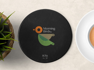 Morning Birds - Cafe bird cafe coffee donut japan logo mark