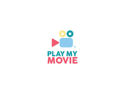 Play My Movie camera film icon logo movies play