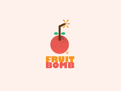 Fruit Bomb bomb fruit juice logo straw