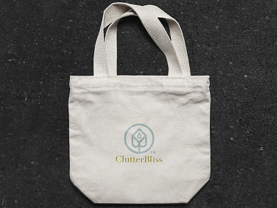 Clutter Bliss - Canvas Bag bag bliss branding bud canvas flower home logo