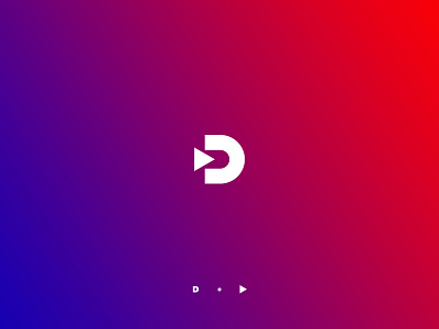 D + Play branding d icon logo mark play