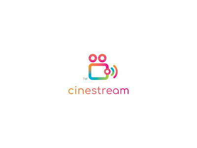 Cinestream branding cinema digital films icon logo movies wifi